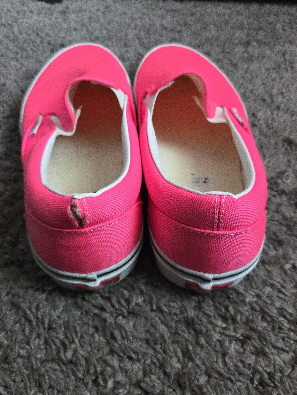 Vans Classic Canvas Men Size 11.5 Neon Knockout Pink New Damaged 062026 - Picture 6 of 8